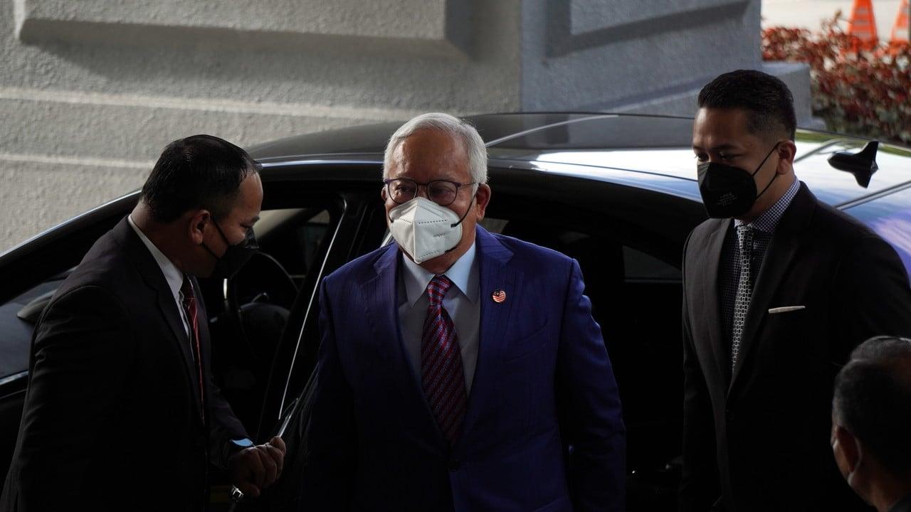 Former prime minister Najib Razak arrives at the Kuala Lumpur High Court today. Photo: Bernama