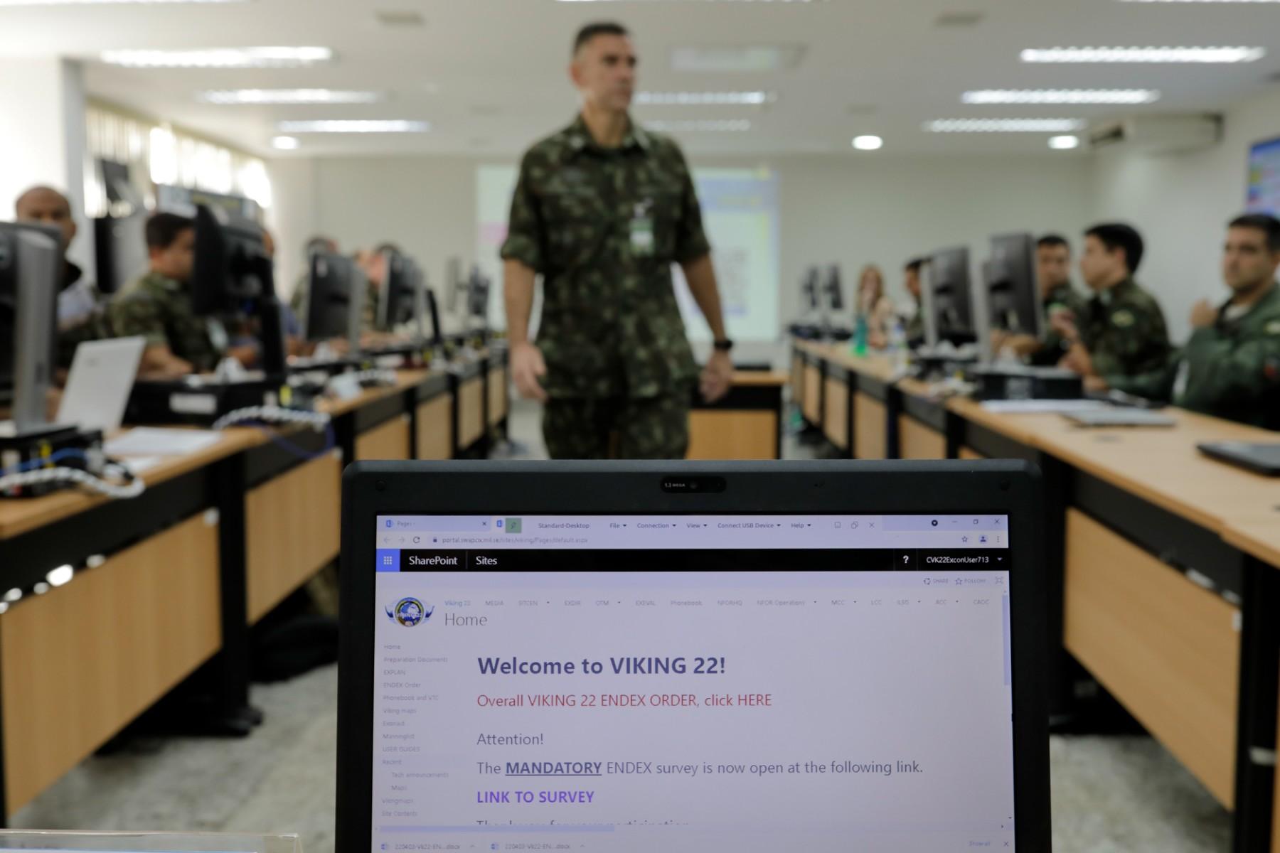 Brazilian military personnel take part in the Viking 22 exercises at the Planalto Military Command in Brasília, on April 5. Photo: AFP