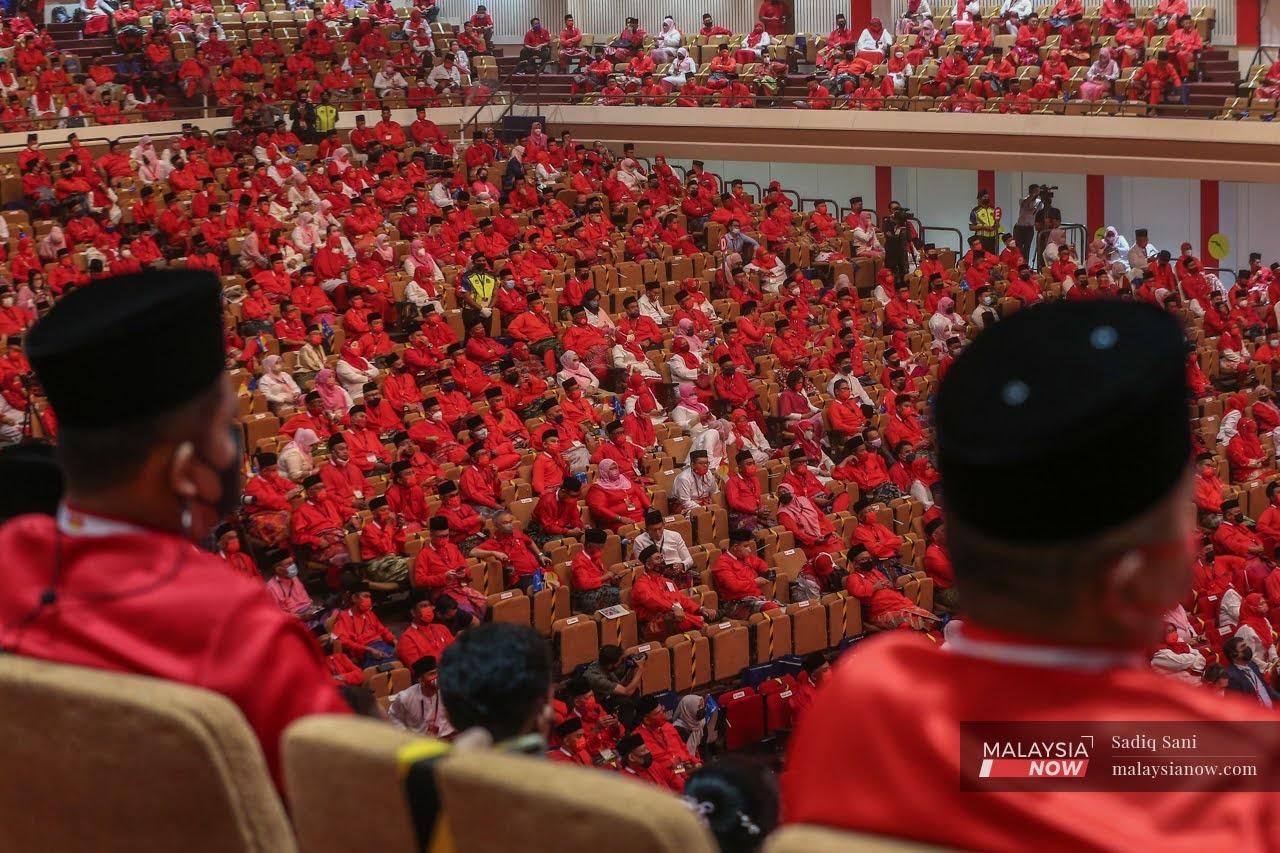 Umno delegates gather for the party's general assembly at the World Trade Centre in Kuala Lumpur last month.