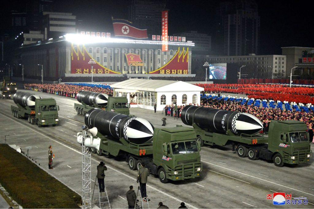 This file picture taken on Jan 14, 2021 and released from North Korea's official Korean Central News Agency on Jan 15 shows what appears to be submarine-launched ballistic missiles during a military parade celebrating the 8th Congress of the Workers' Party of Korea in Pyongyang. Photo: AFP