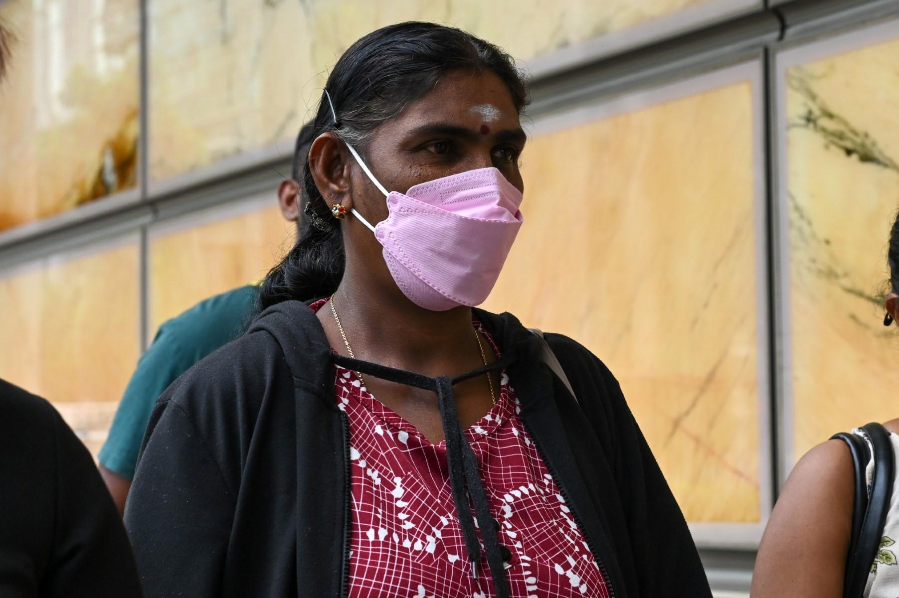 Nagaenthran K Dharmalingam's mother, Panchalai Supermaniam, arrives at the Supreme Court in Singapore on April 26 for her son's final appeal before his execution. Photo: AFP