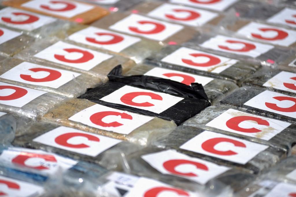 Packs of cocaine from a 3-tonne shipment that anti-narcotics police seized in a container of bananas in the port of Guayaquil, Ecuador, on April 1. Photo: AFP