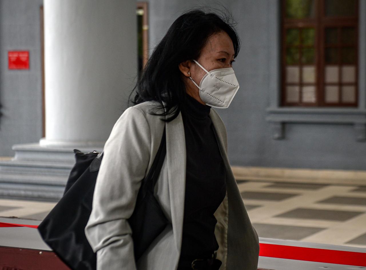 Former 1MDB company secretary Goh Gaik Kim at the Kuala Lumpur court complex yesterday. Photo: Bernama