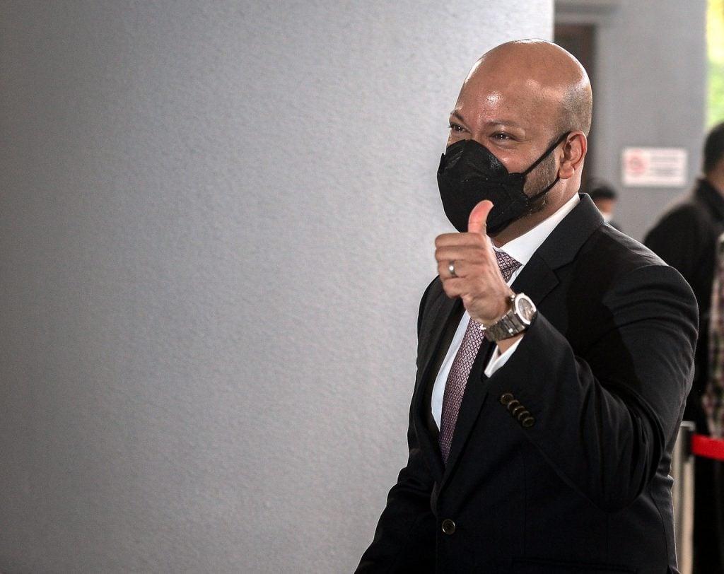 Former 1MDB CEO Arul Kanda Kandasamy arrives at the Kuala Lumpur court complex on April 13. Photo: Bernama