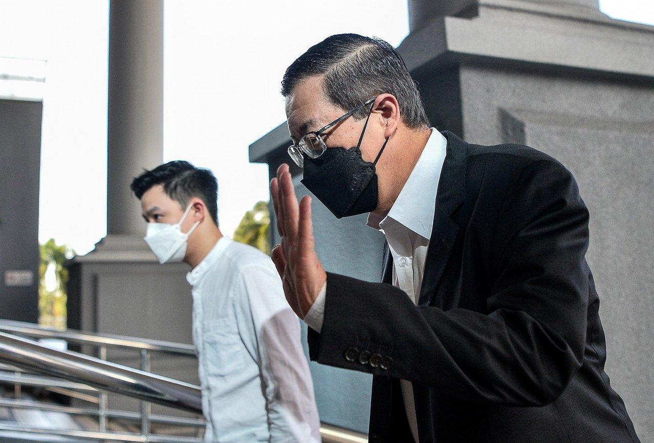 Former Penang chief minister Lim Guan Eng arrives at the Kuala Lumpur court complex today. Photo: Bernama
