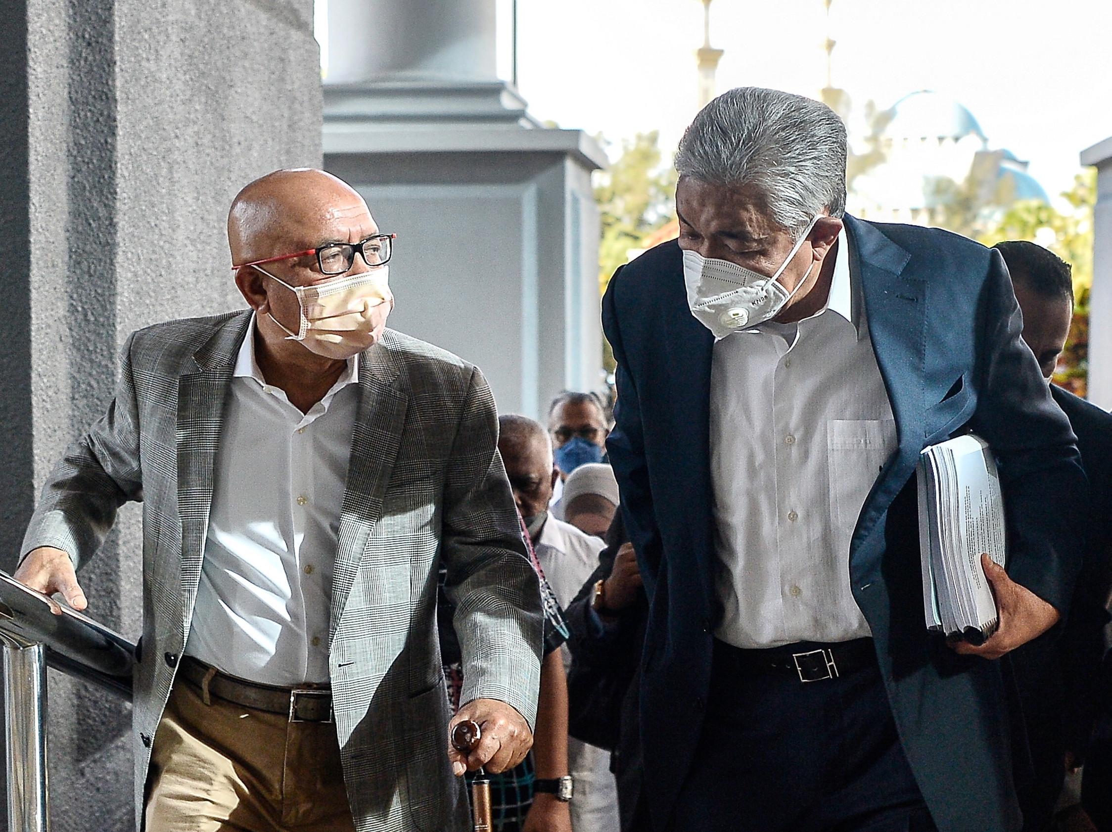 Former deputy prime minister Ahmad Zahid Hamidi at the Kuala Lumpur court complex today. Photo: Bernama