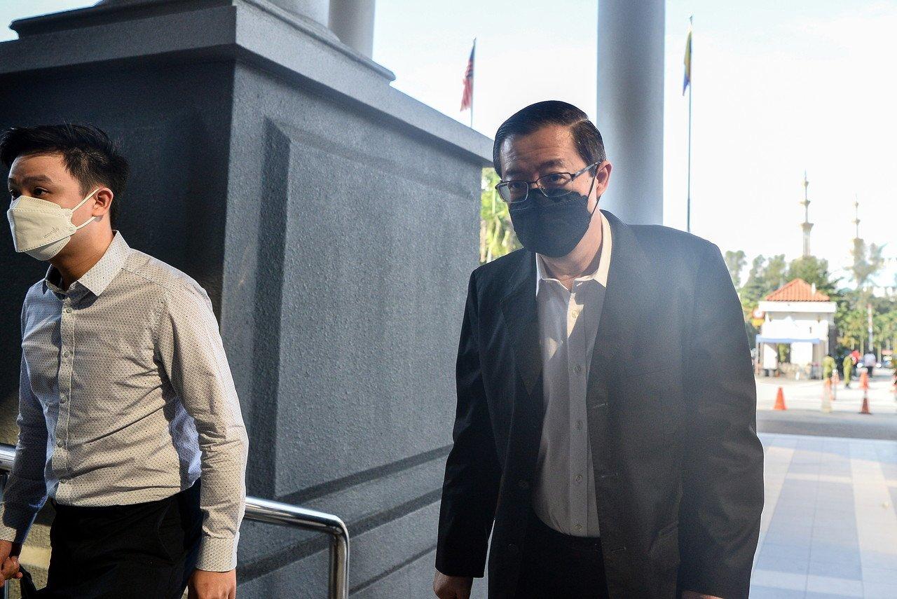 Former Penang chief minister Lim Guan Eng arrives at the Kuala Lumpur court complex today. Photo: Bernama
